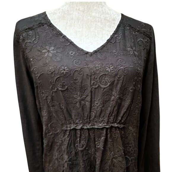 Odd Molly 786 Dream Embroidered KneeLength Dress Sz 2 (Med) Whimsigoth Dark Boho - Picture 2 of 7